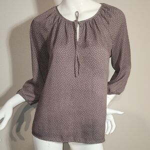 Elegant Polka Dot Blouse - Gray